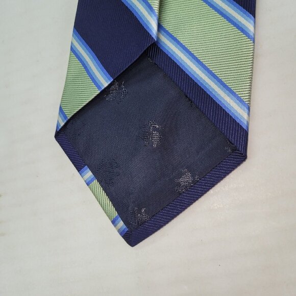 Brooks‎ Brothers 346 Tie Mens Necktie Blue Green Stripe Silk Made In USA Preppy - Picture 5 of 7